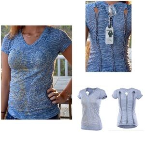 Mur Mur Sheer Zebra Print Top With Destructed Back
